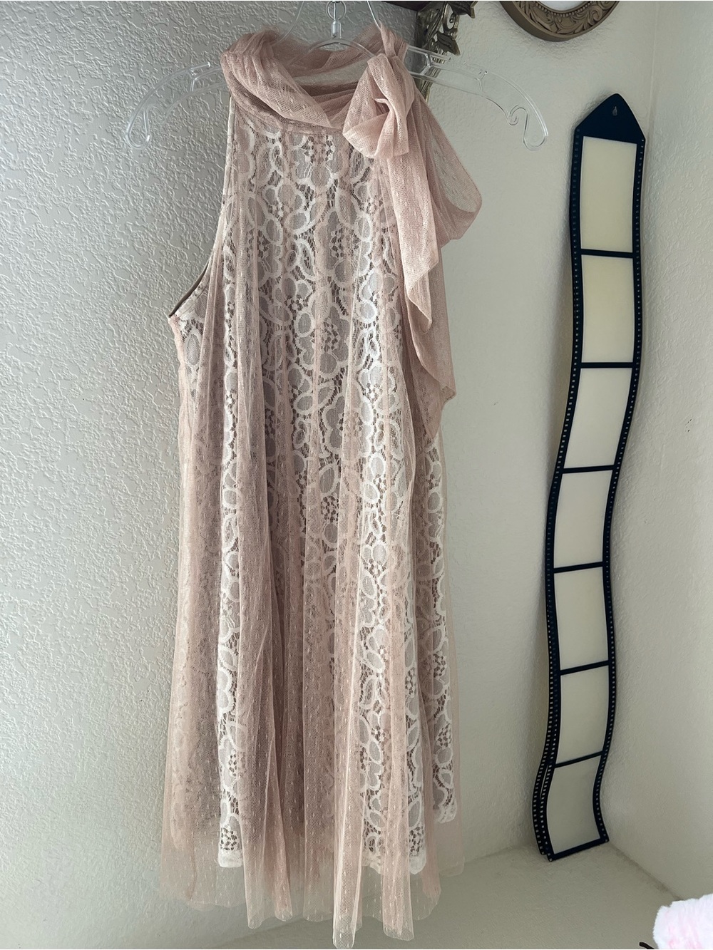NWT Ryu Blush Lace Overlay Sleeveless Dress